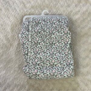 RN 130369 Pink Gray Leopard Cheetah Print Baby Blanket Fleece VHTF NEW